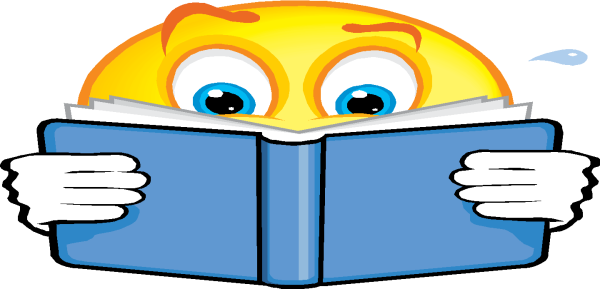 Смайлик с книгой на прозрачном фоне