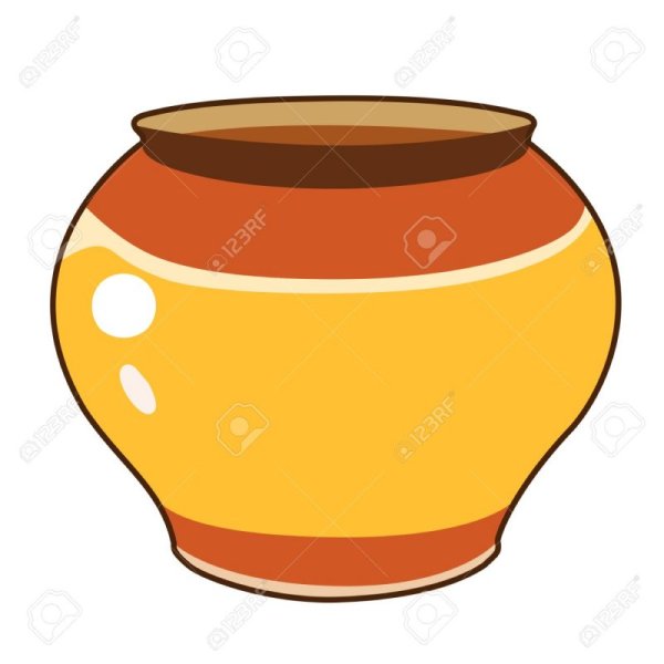 Нарисовать глиняный горшок