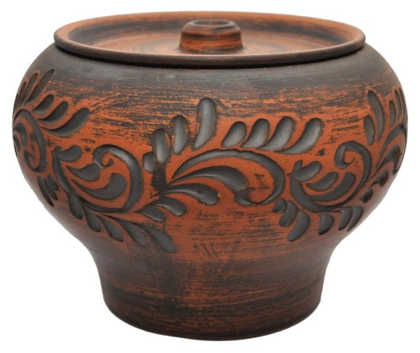 Чугунок 3л гладкий красная глина