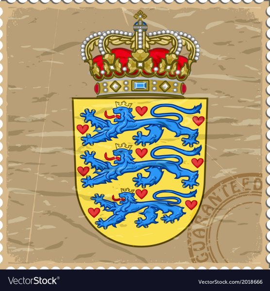 Герб Дании на белом фоне