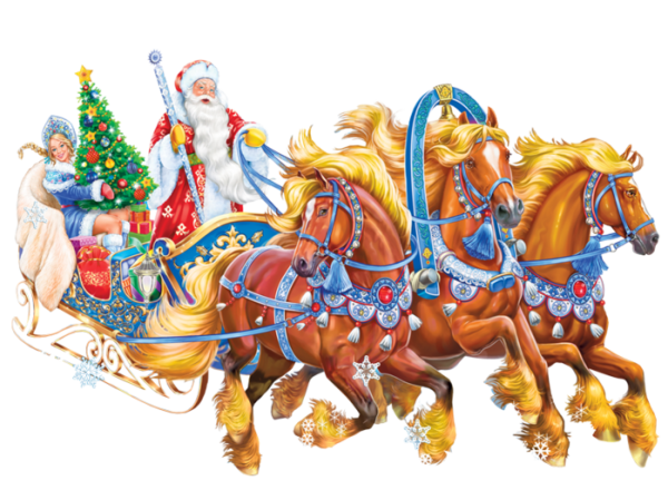 Новогодняя тройка лошадей