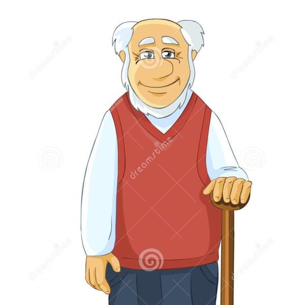 Старик на прозрачном фоне