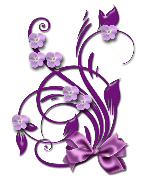 Сиреневые цветы на прозрачном фоне