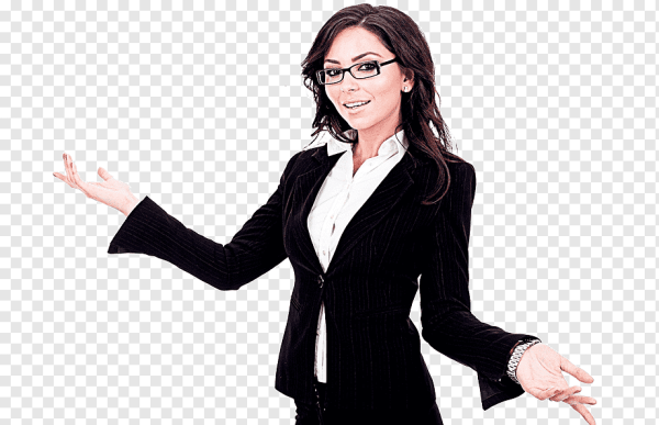 Женщина в костюме с папкой