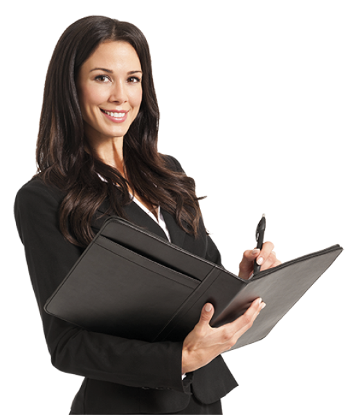 Девушка с папкой в руках