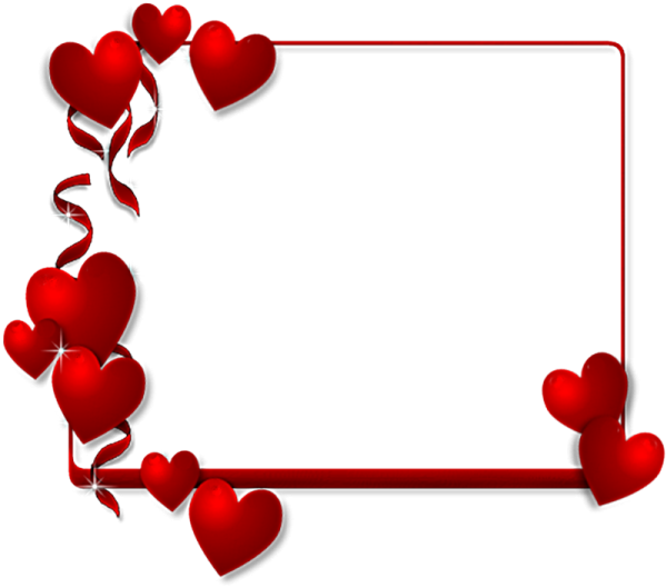 Рамочка с сердечками на прозрачном фоне