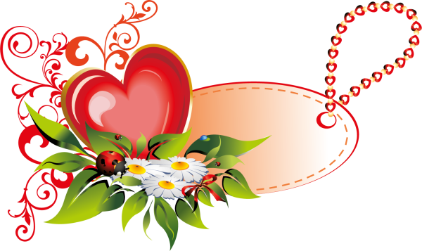 Открытки с сердечками и цветами