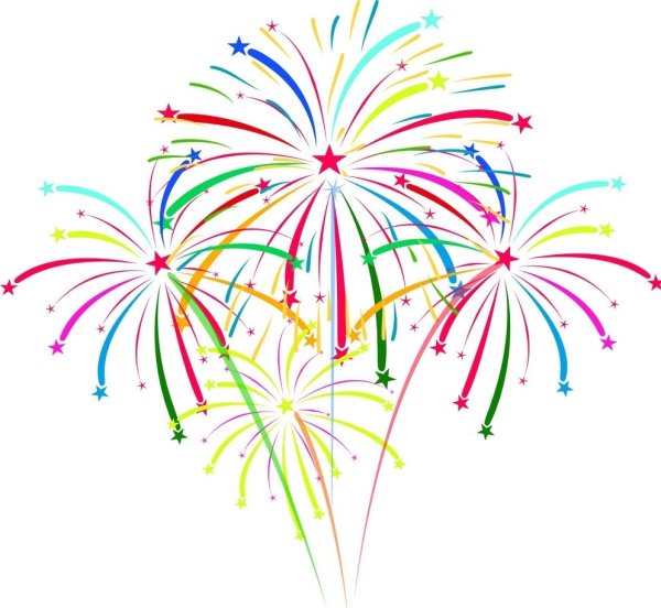 Салют на белом фоне