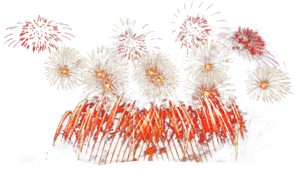 Праздничный салют на прозрачном фоне