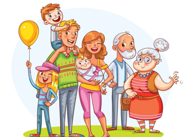 Семья с бабушкой и дедушкой