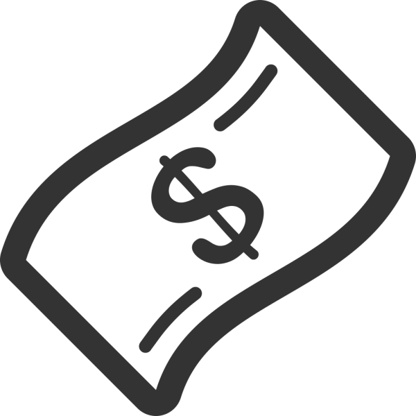 Значок денег белый