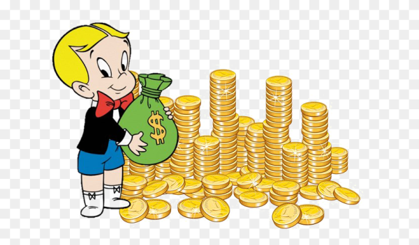 Деньги для детей на прозрачном фоне