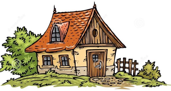 Деревенский домик на прозрачном фоне