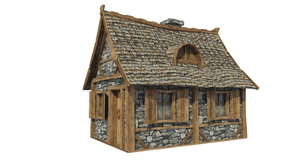 Изба на белом фоне