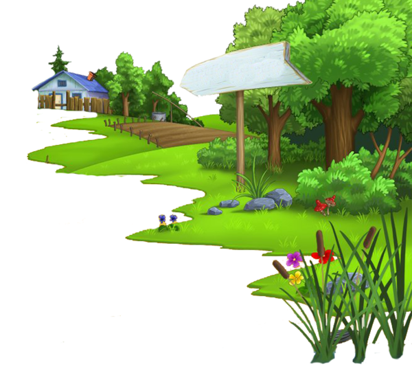 Домик в лесу на прозрачном фоне