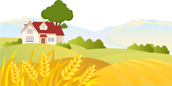 Деревенский пейзаж вектор