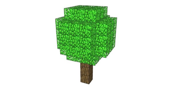 Дерево из МАЙНКРАФТА без фона