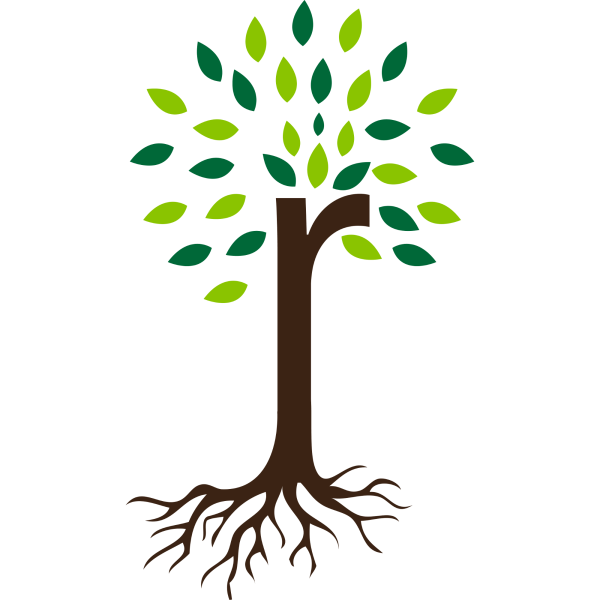 Дерево с корнями вектор