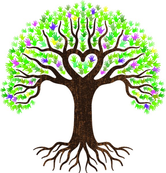 Дерево с корнями и кроной