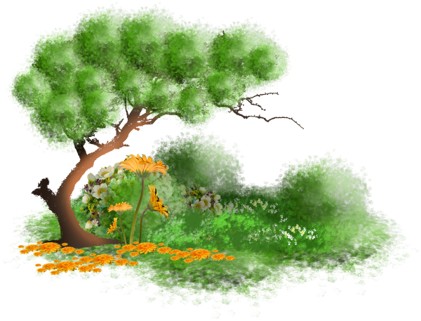 Кусты деревья сказочные