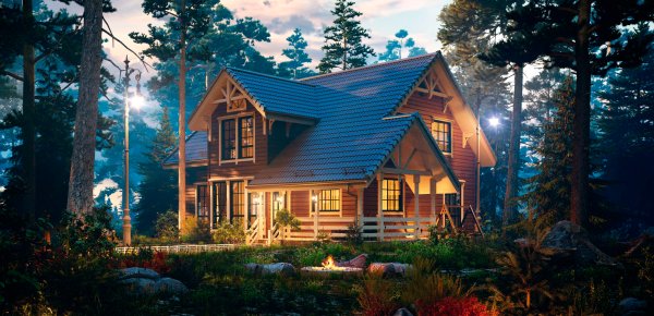 Деревянные дома баннер