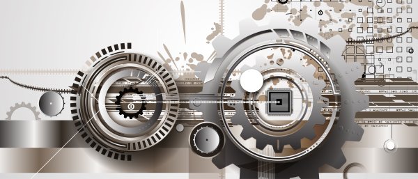 Серый фон с шестеренками