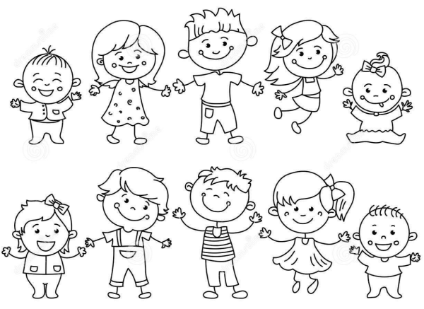 Смеющийся ребенок карандашом