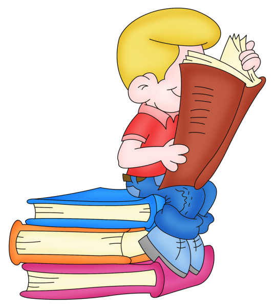 Дети с книгами на прозрачном фоне