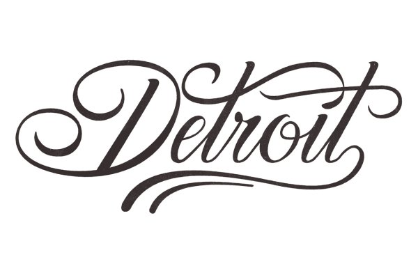 Буква v Детройт шрифт