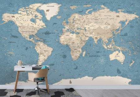 Обои карта мира в детскую комнату