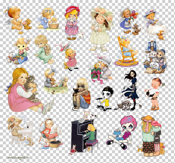 Детские наклейки на прозрачном фоне