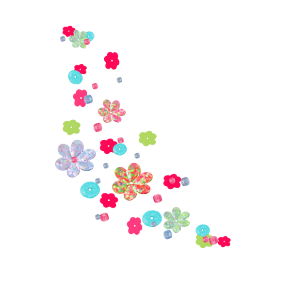 Россыпь цветов на прозрачном фоне