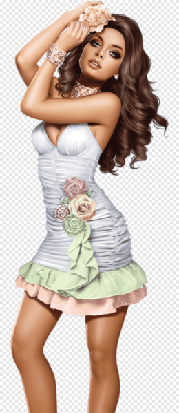 3д девушки в красивых нарядах