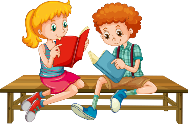 Девочка с книжкой на скамейке