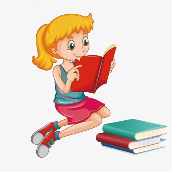 Девочка с книжкой мультяшная