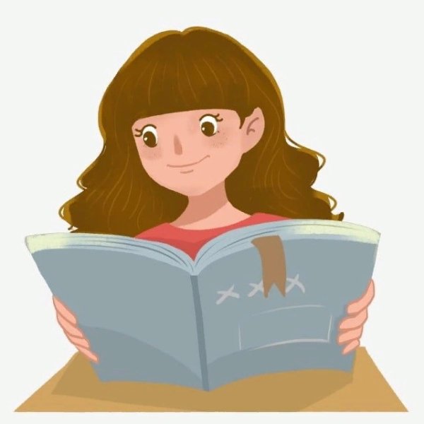 Девушка с книжкой мультяшная
