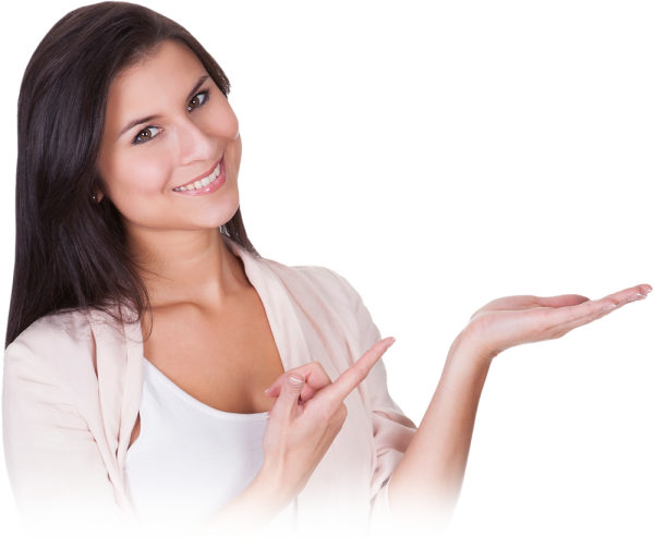 Девушка указывает