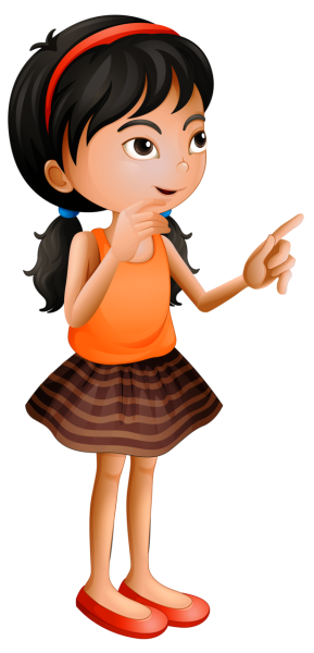 Девочка думает на белом фоне