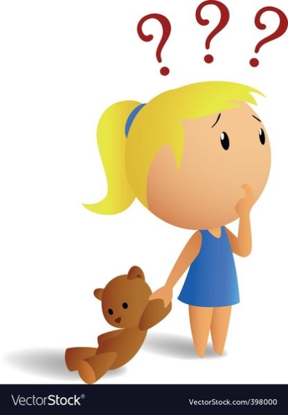 Задумчивый ребенок мультяшный