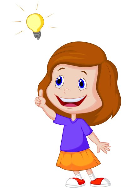 Девочка думает мульт