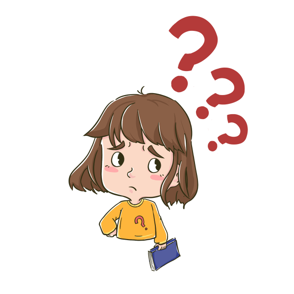 Мультяшная девочка думает