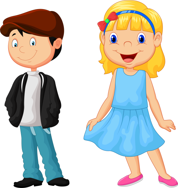 Мальчик и девочка мультяшные