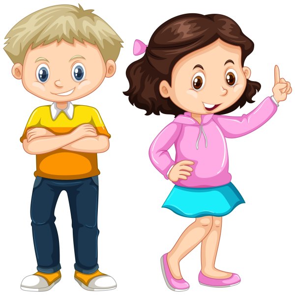 Мальчик и девочка мультяшный