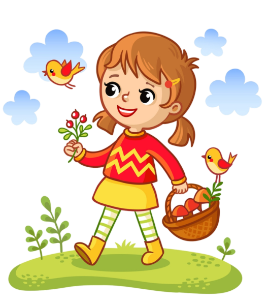 Девочка с корзинкой для детей