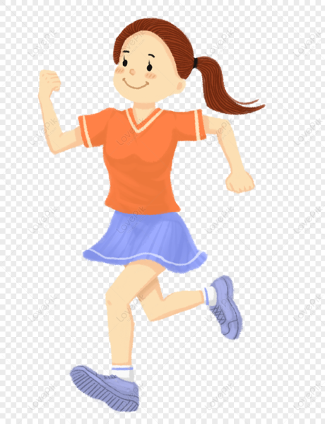 Рисование девочка бежит