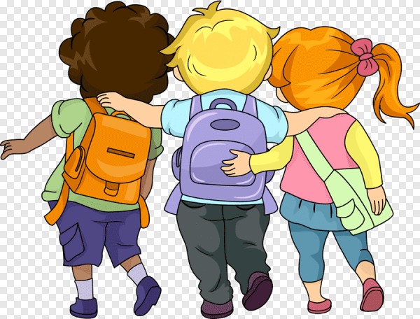 Дети идут мультяшные