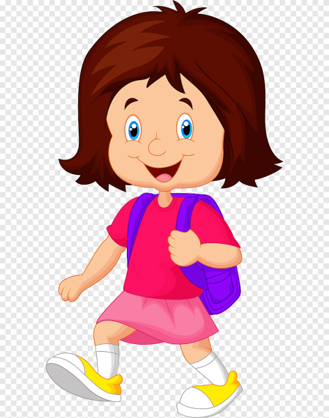 Мультяшка девочка идет