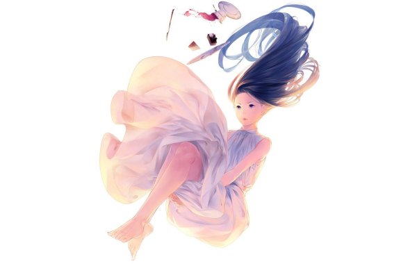 Девушка арт на белом фоне