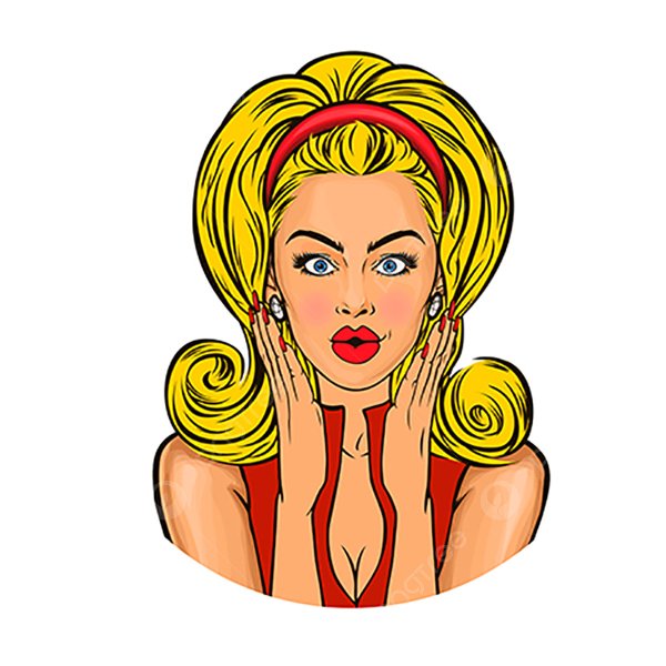 Удивленная девушка нарисованная