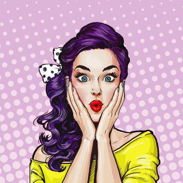 Нарисованные девушки в стиле поп-арт